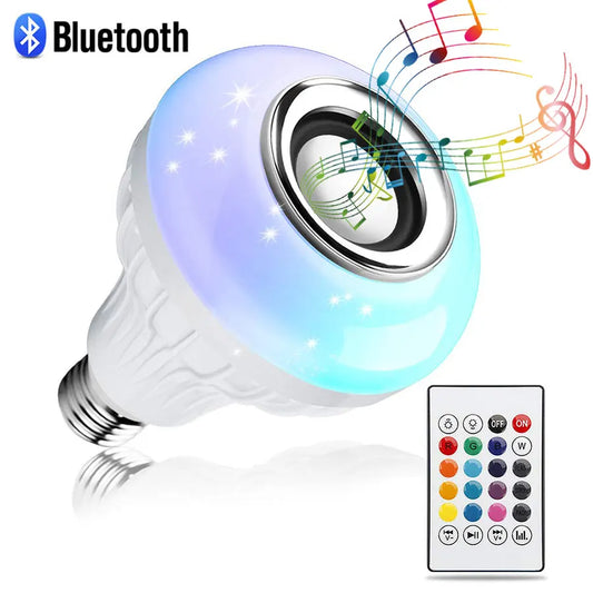 Bluetooth Music LED Bulb Remote Control RGB White Lamp Colorful 85-265V 12W E27 Stage Light Bulb for Home Party Decoration Peaceful Pleasures Health and Wellness