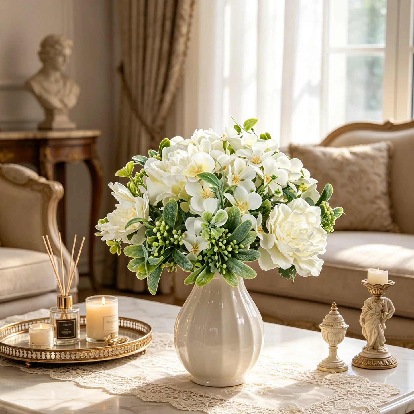 Artificial Silk Peony Bouquet | Wedding & Home Decor Flowers
