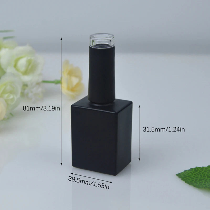 Glass Nail Polish Bottles with Brush – 10ml & 15ml Refillable