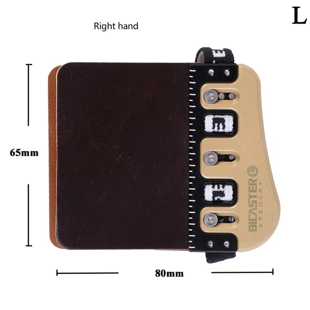Bicaster Archery Finger Guard Protector LH RH Tab Leather Brass Plate