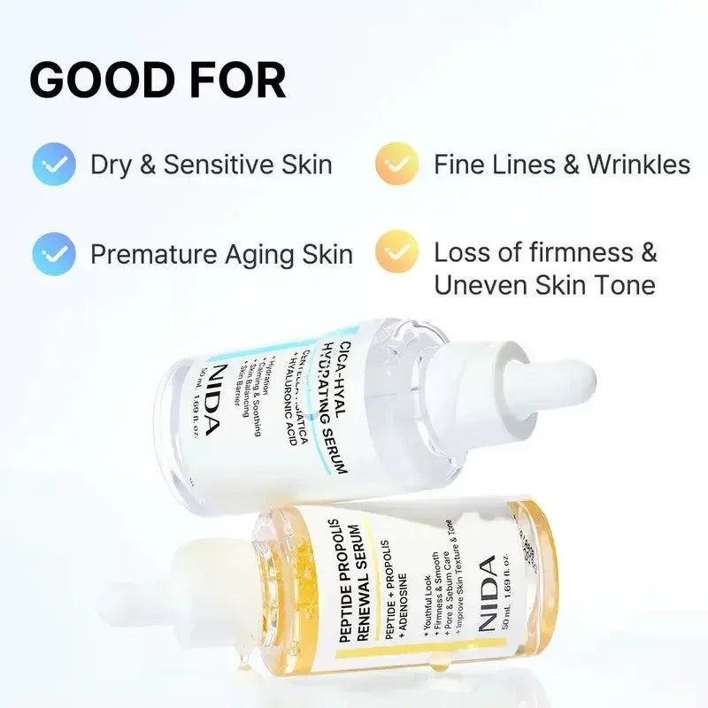 Korea NIDA Skin Care Kit - Ultimate Moisturizing Cream, Retinol Probiotic Eye Cream, TXA Renewal Essence, For All Skin Types Peaceful Pleasures Health and Wellness