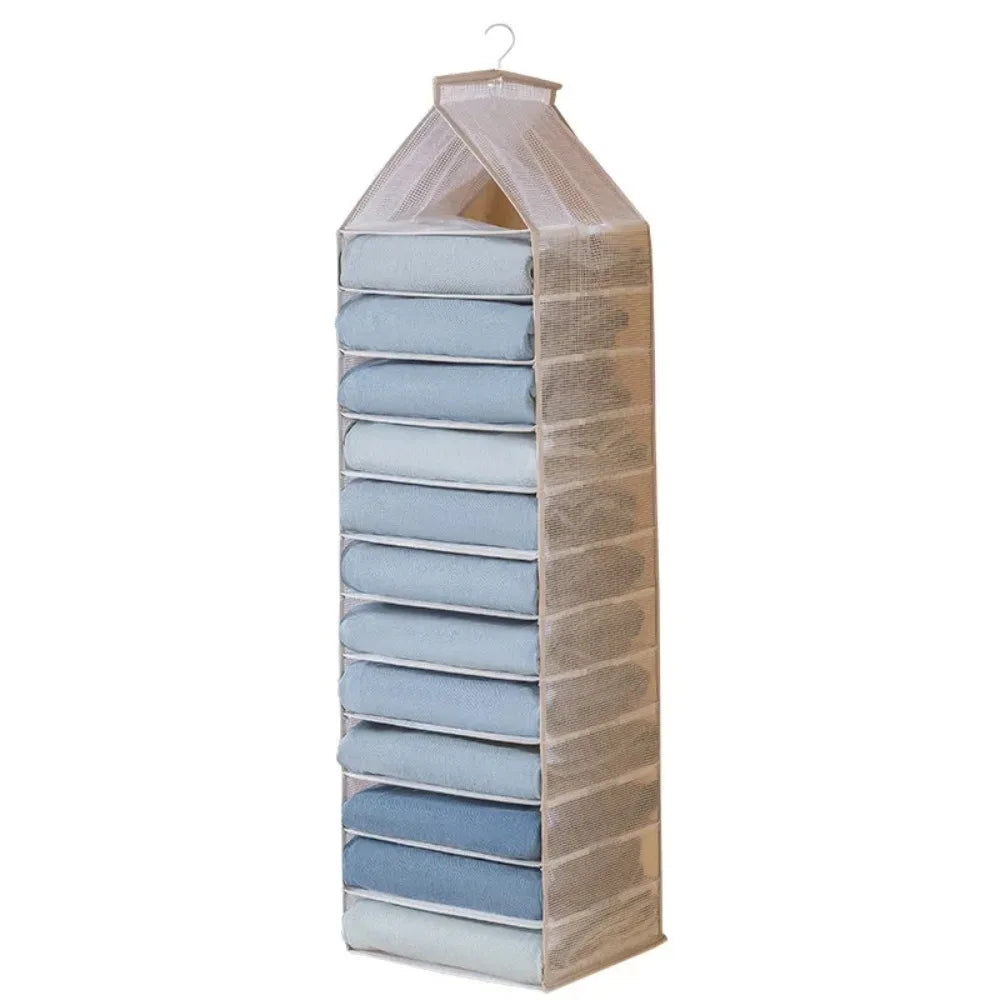 Hanging Wardrobe Clothing Storage Bag Jeans Shirt Storage Rack Hanging Closet Storage Bag Foldable Clothes Organizer bedroom Peaceful Pleasures Health and Wellness