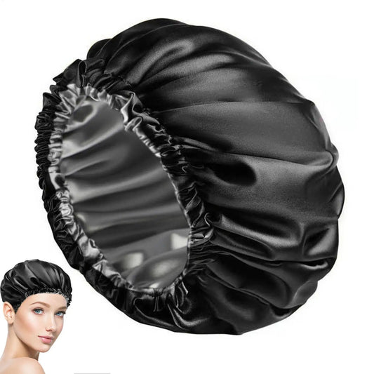 Extra Large Adjustable Shower Cap Double Layer Waterproof Design for Long Thick Hair, Shower, Travel, Camping & Hair Care Peaceful Pleasures Health and Wellness