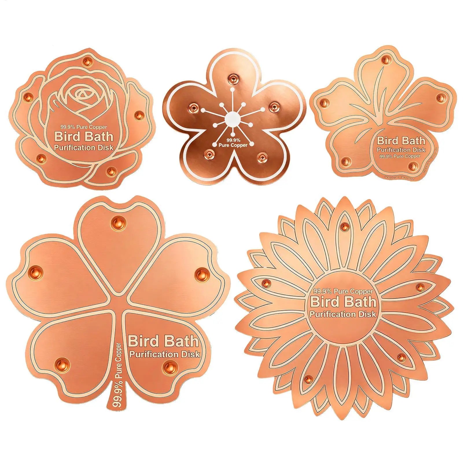 Bird Bath Water Purifier Copper Purification All-Season Physical Safe Copper Disk Bird Bath Insert for Homeowners Gardeners Peaceful Pleasures Health and Wellness