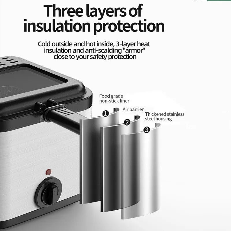 Portable Visual Electric Fryer – French Fries & Dough Sticks