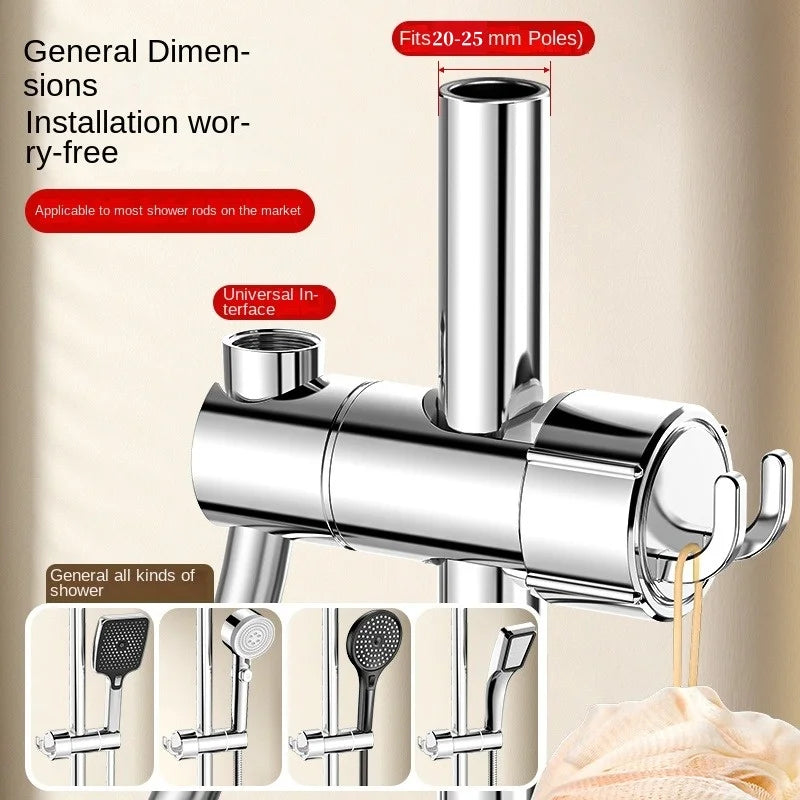 360° Adjustable Shower Head Holder – Wall Mount Slide Bar Bracket