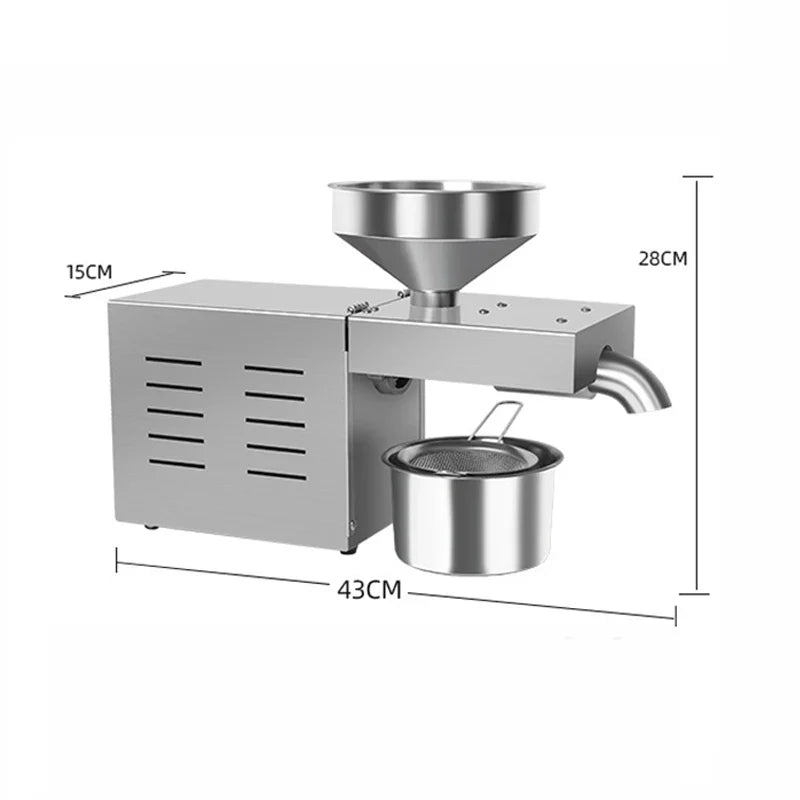 R3 Stainless Steel Oil Press Machine 500–1500W | Peanut & Sesame