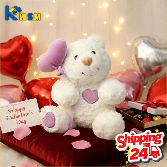Heart Bear Plush Toy 25cm – Romantic Stuffed Animal Gift Stuffed Plush Toy Oasis Select