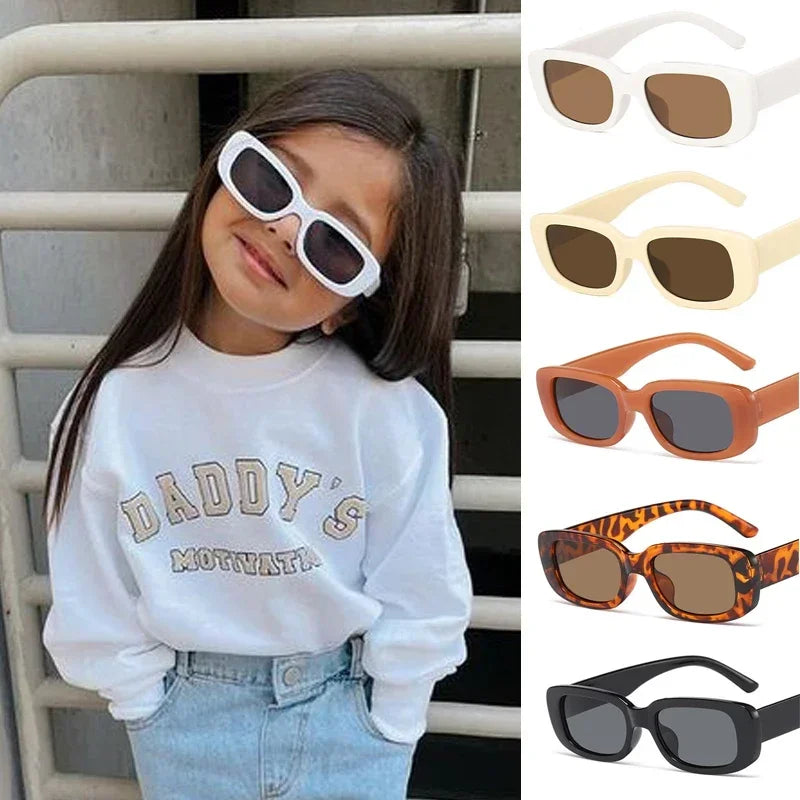 Kids UV400 Rectangle Sunglasses | Vintage Frosted Boys & Girls