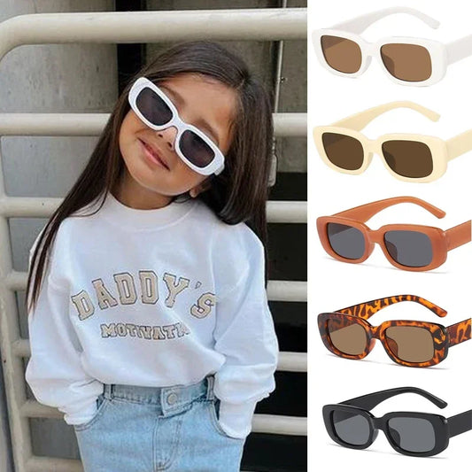 Kids UV400 Rectangle Sunglasses | Vintage Frosted Boys & Girls Kids Sunglasses Peaceful Pleasures Health and Wellness