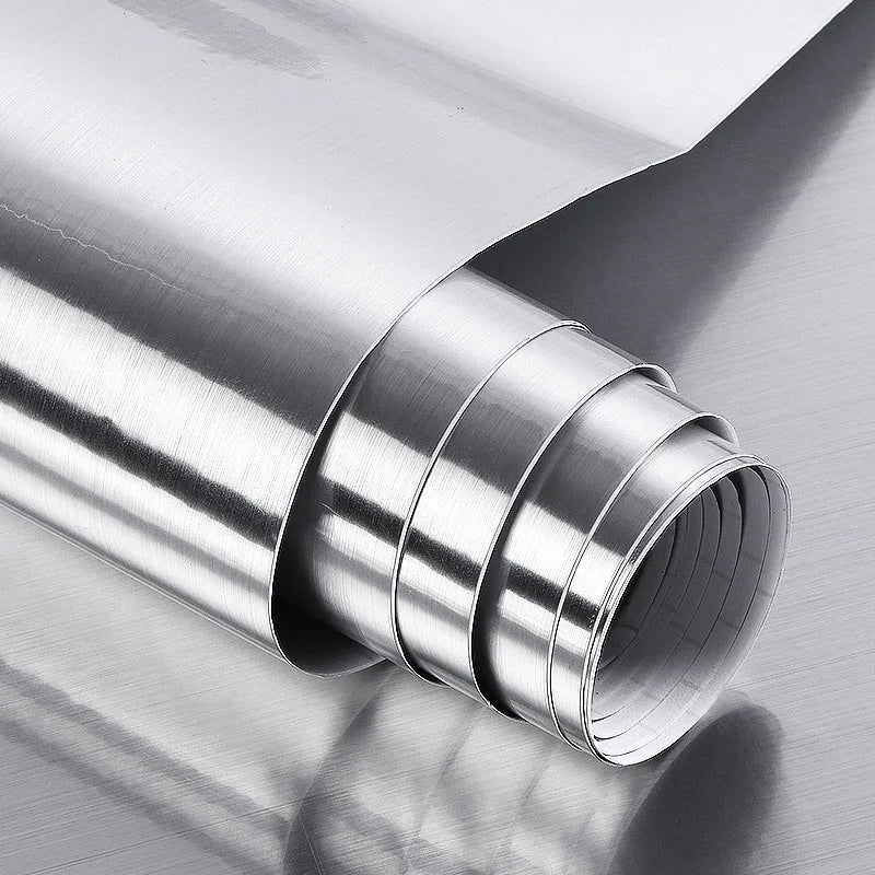 Brushed Steel Contact Paper – Peel & Stick Kitchen Wallpaper