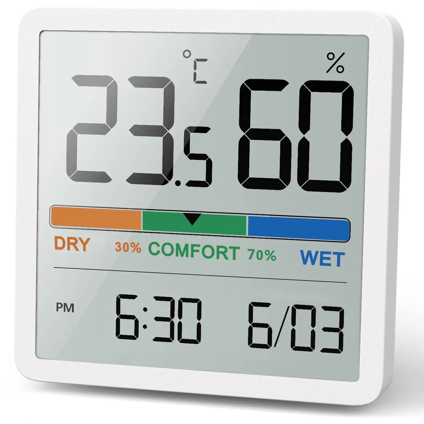 New Digital Home Indoor Temperature Humidity Meter LCD Digital Thermometer Hygrometer Sensor Gauge Weather Station Peaceful Pleasures Health and Wellness WHITE