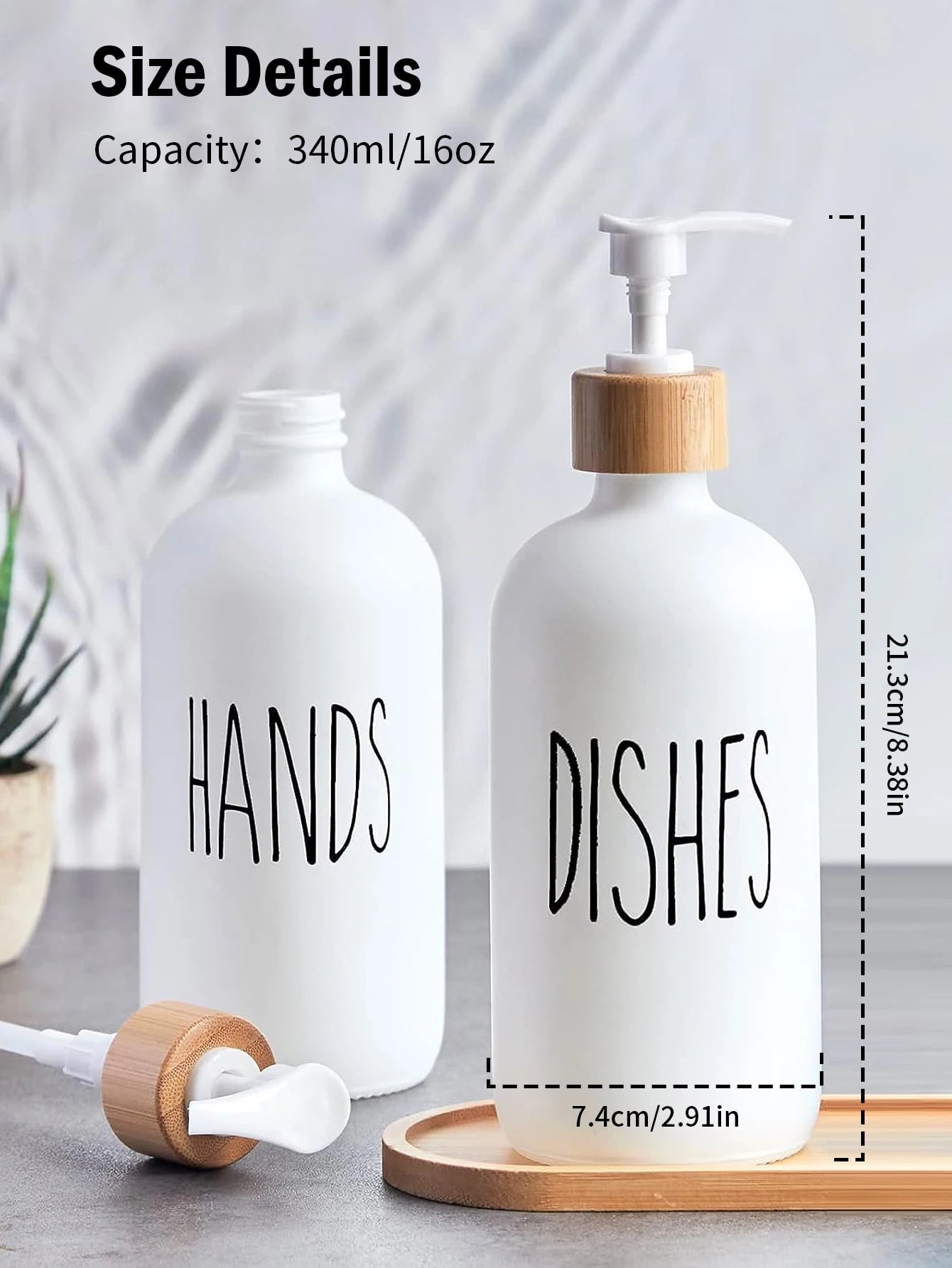 Soap Dispenser Set, Contains Hand and Dish Soap Dispenser, Suitable for Kitchen Decor, Suitable for Kitchen Decor Peaceful Pleasures Health and Wellness