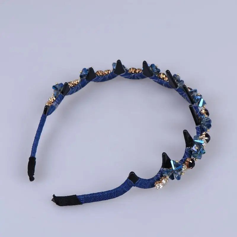 Korean Crystal Rhinestone Headband – Luxury Non-Slip Hair Hoop