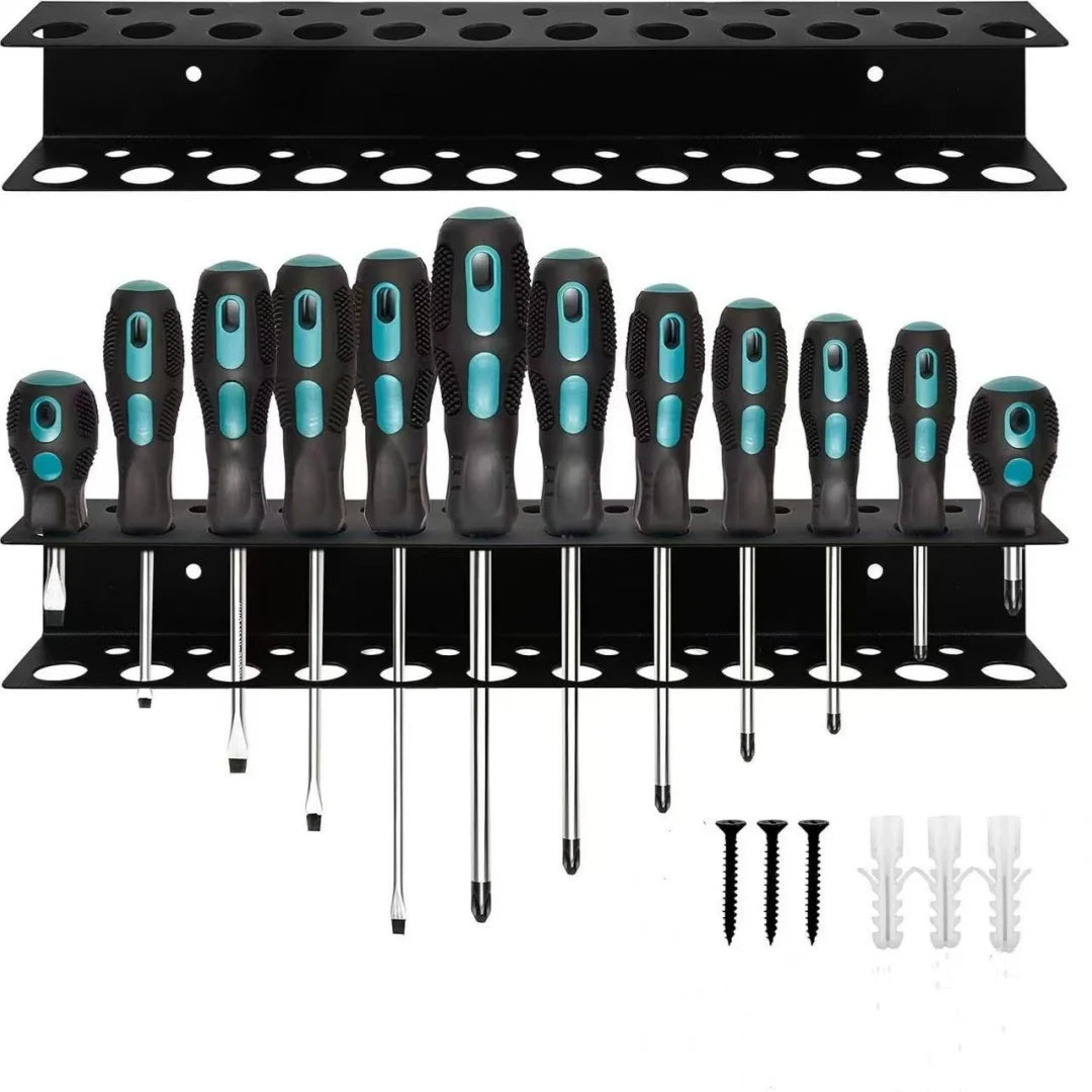 Wall Mount Tool Organizer – Heavy Duty Screwdriver & Plier Rack