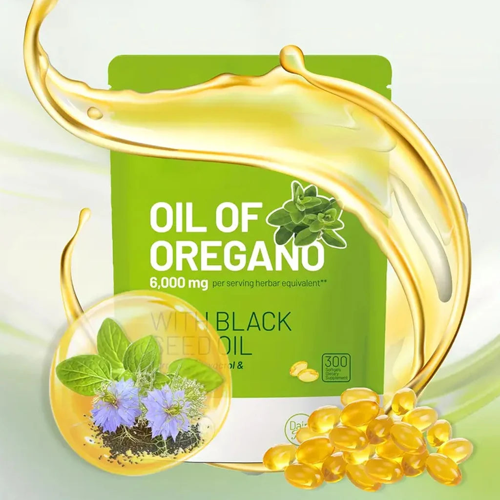Oil of Oregano & Black Seed Oil Capsules – 300 Count Peaceful Pleasures Health and Wellness 1 bag United States