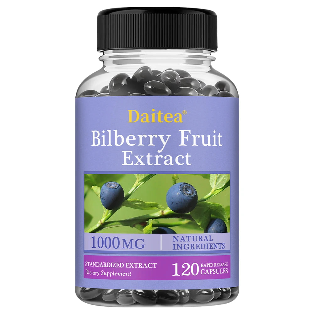 Premium Bilberry Extract,Eye Vitamin Supplement,Promotes Vision Health,Antioxidant Benefits,and Improves Cardiovascular Health Peaceful Pleasures Health and Wellness 120 count-1 bottle