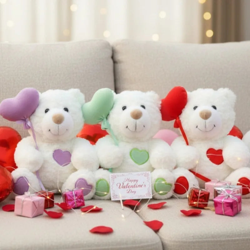 Heart Bear Plush Toy 25cm – Romantic Stuffed Animal Gift