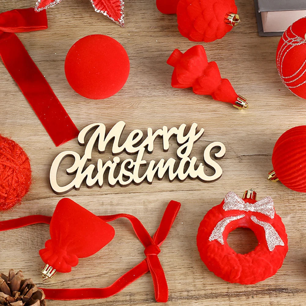 38-Piece Velvet Christmas Ball Ornaments – Mixed Color Set