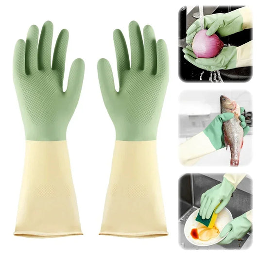 Thickened Rubber Dishwashing Gloves – Kitchen & Cleaning Household Cleaning Gloves Oasis Select