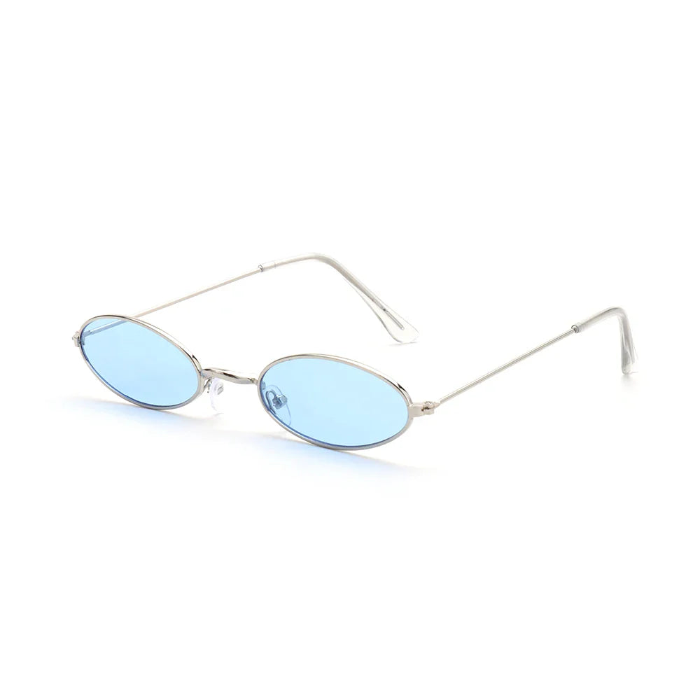 Retro Oval Sunglasses UV400 Vintage Unisex Alloy Frame