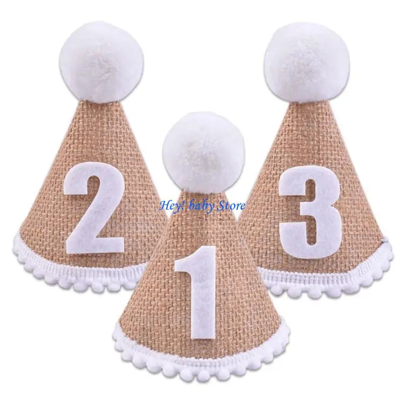Baby Birthday Crown Hat 0–3Y | Linen Party Hat for Babies