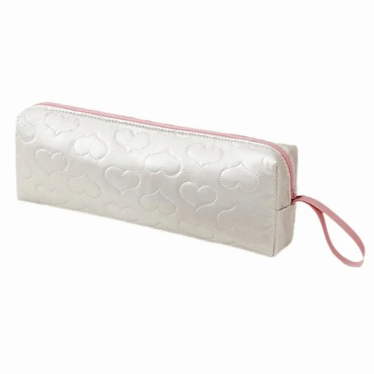 Heart-Shaped Hair Dryer & Curler Storage Bag | PU Leather Hair Tool Storage Bag Oasis Select White