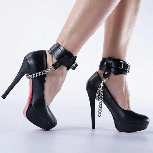 UYEE Ankle Belt Black Safety Sexy Women Harness Faux Leather Peaceful Pleasures Health and Wellness