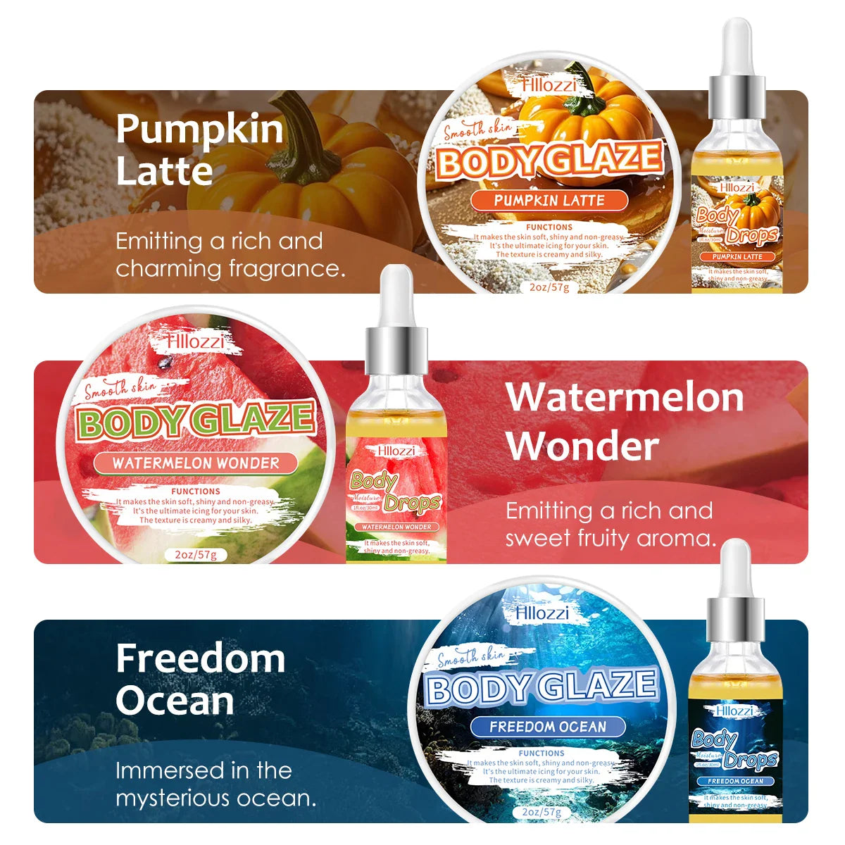Body Glaze & Oil Combo – Non-Greasy Hydrating Body Lotion