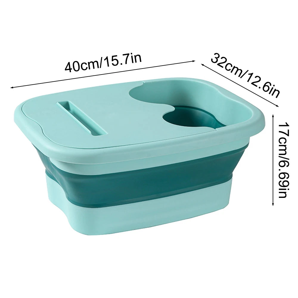 Foldable foot bath tub – portable, covered basin with ergonomic design, suitable for travel and home use Peaceful Pleasures Health and Wellness