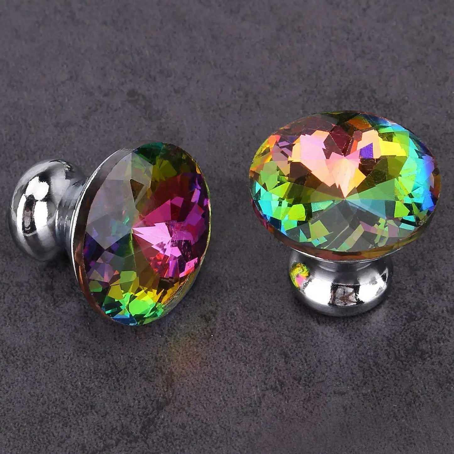 30mm Colorful Crystal Glass Cabinet Knobs – Set of 20 Pulls