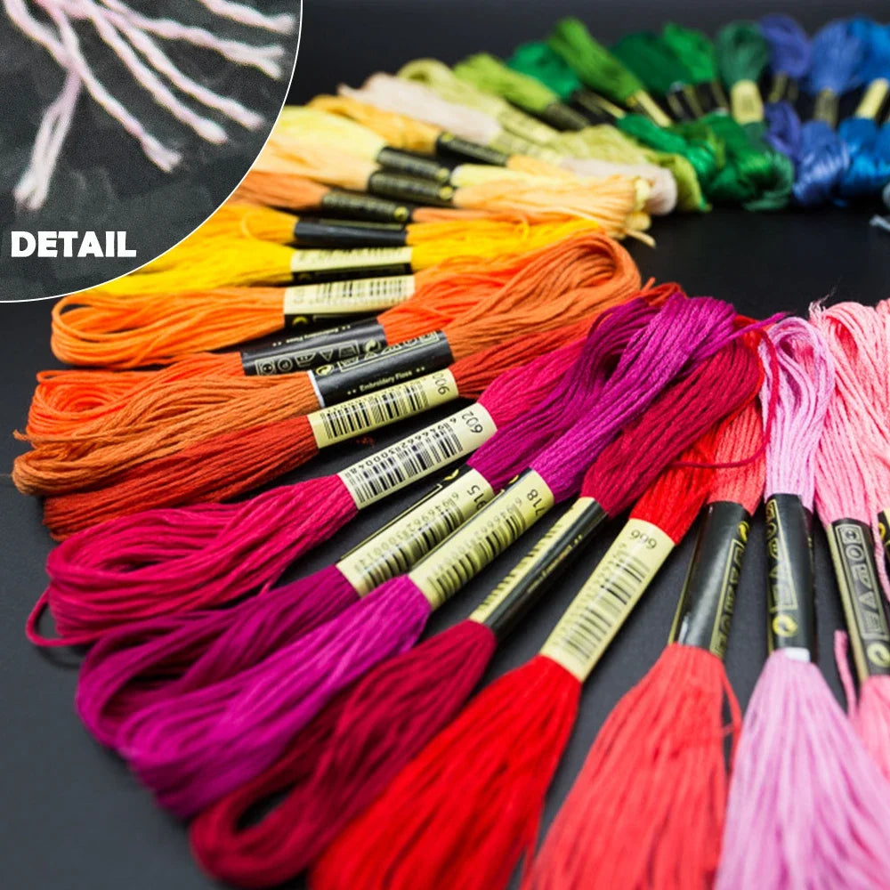 Mixed Embroidery Thread Floss Kit – 100/200/447 Cotton Skeins