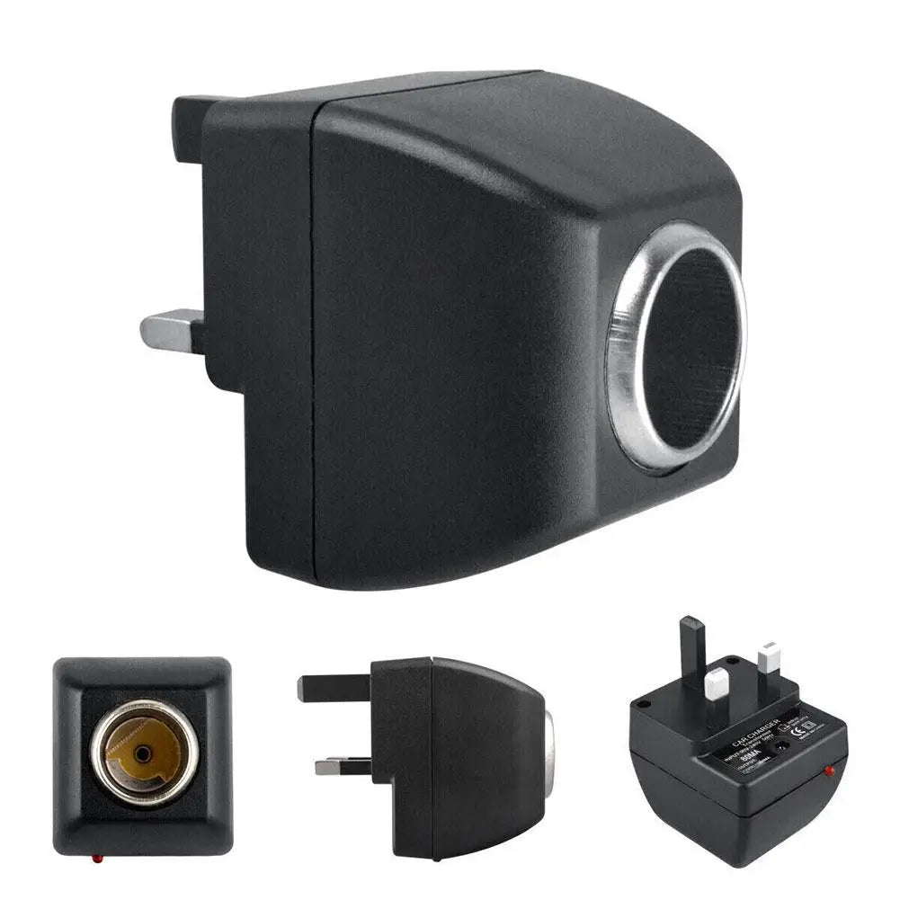 220V To 12V Car Mounted Cigarette Lighter AC Adapter With Car Socket Auto Charger UK Plug For Car Electronic Devices Peaceful Pleasures Health and Wellness