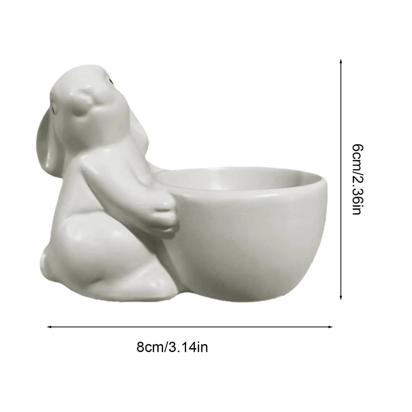 Resin Bunny Egg Cup Holder | Boiled Egg & Jewelry Stand Decorative Egg Cup Peaceful Pleasures Health and Wellness