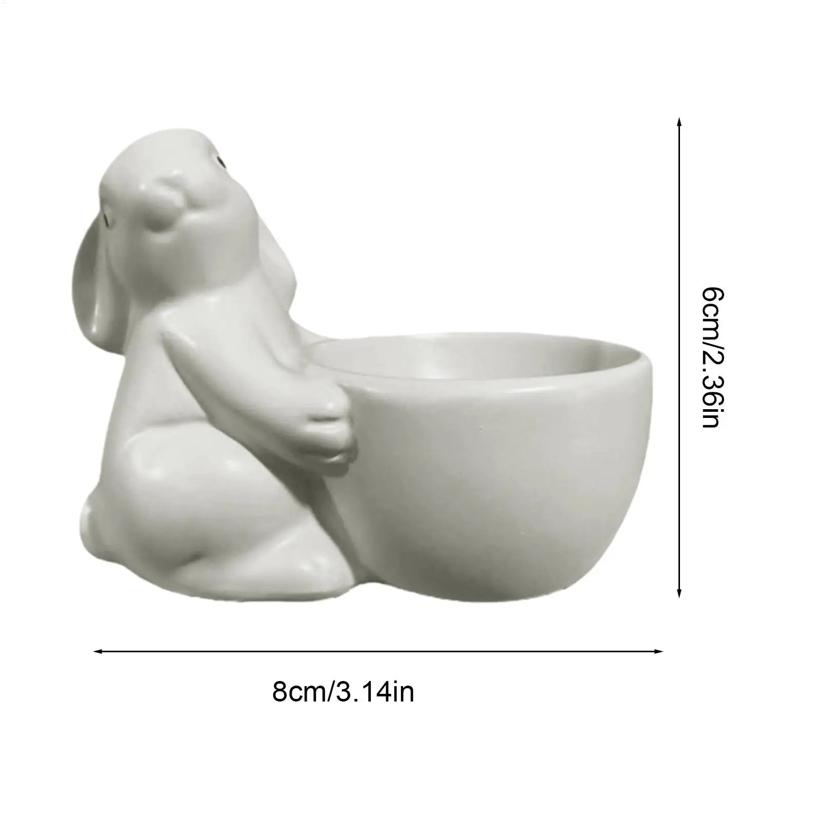 Resin Bunny Egg Cup Holder | Boiled Egg & Jewelry Stand Decorative Egg Cup Peaceful Pleasures Health and Wellness