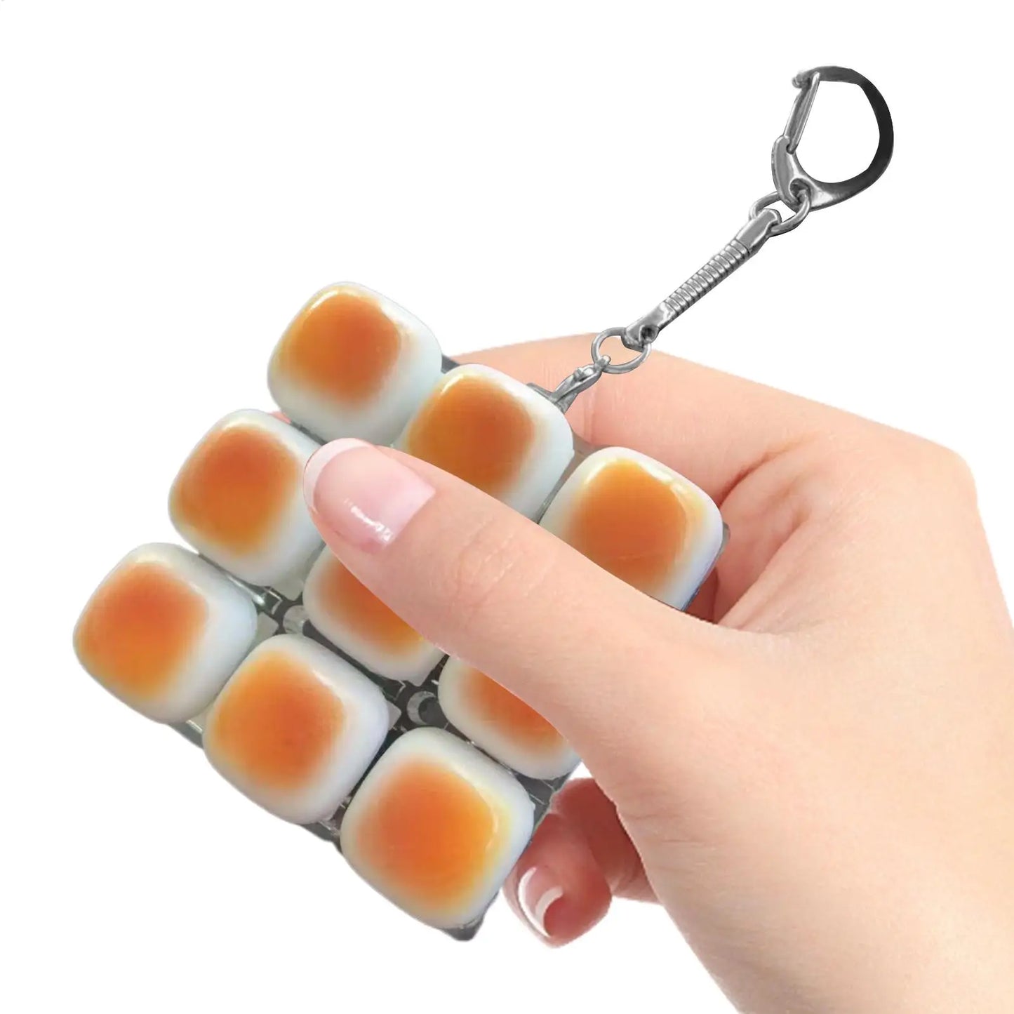 Caramel Bread Fidget Keychain | Clicky Keyboard Keycap Toy