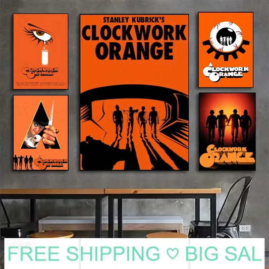 A Clockwork Orange Retro Movie Canvas Wall Art Poster | Unframed Canvas Wall Art Peaceful Pleasures Health and Wellness