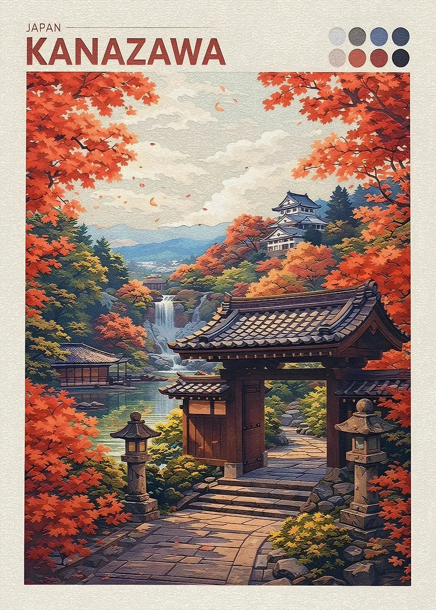 Japan Autumn Cityscape Canvas Print | Yokohama Wall Art Decor
