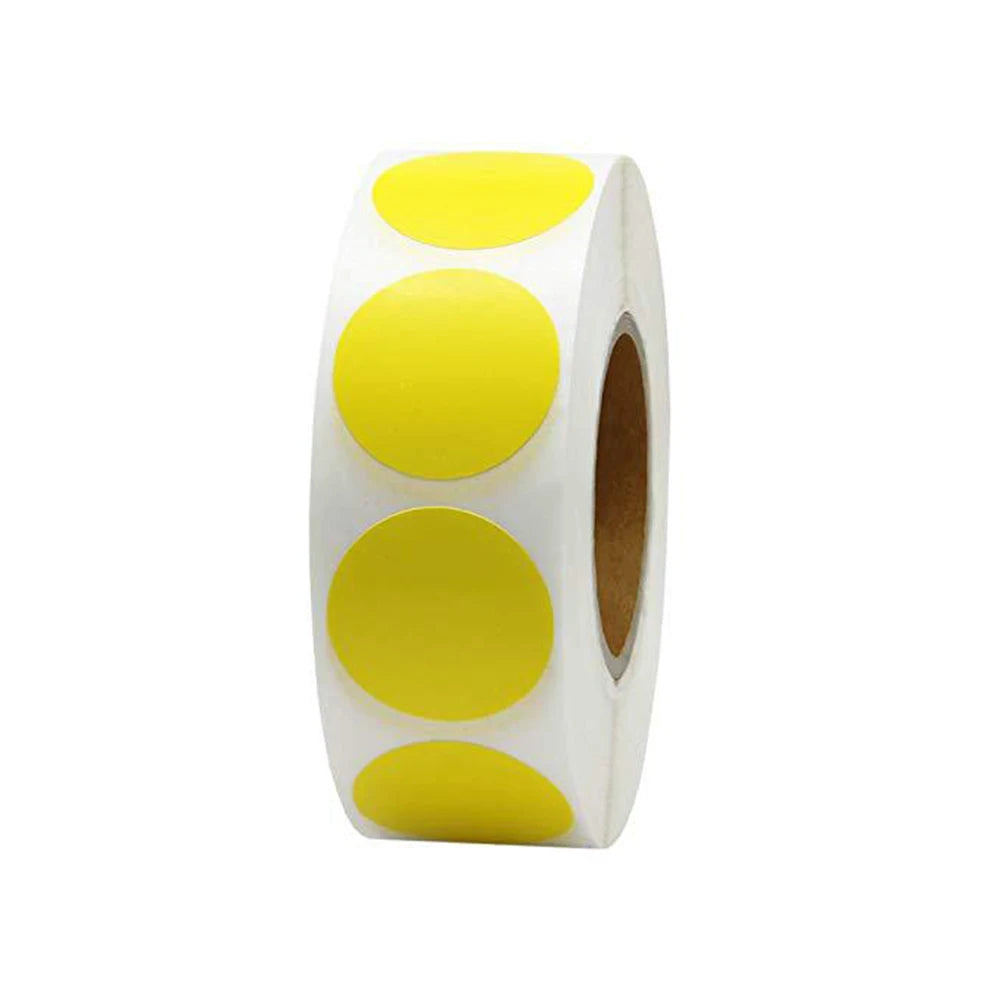 Pink Green 1 Inch 500 Pcs /Roll Stationery Round Dot Labels Stickers Color Labels Stickers Chroma Label Stickers Mark stickers Peaceful Pleasures Health and Wellness yellow