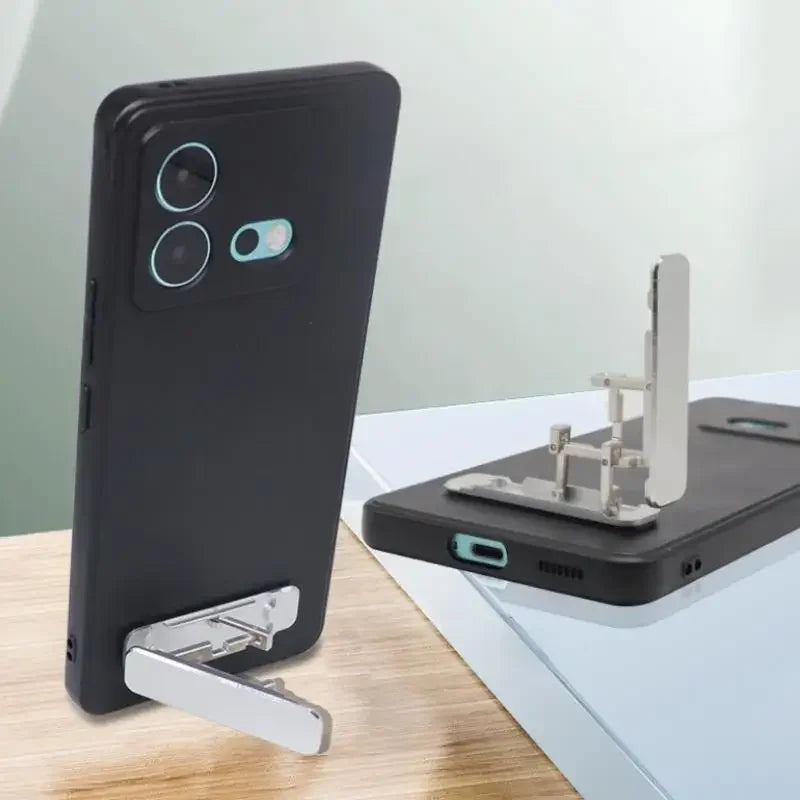 Mini Foldable Phone Stand – Aluminum Alloy Adjustable Desk Mount
