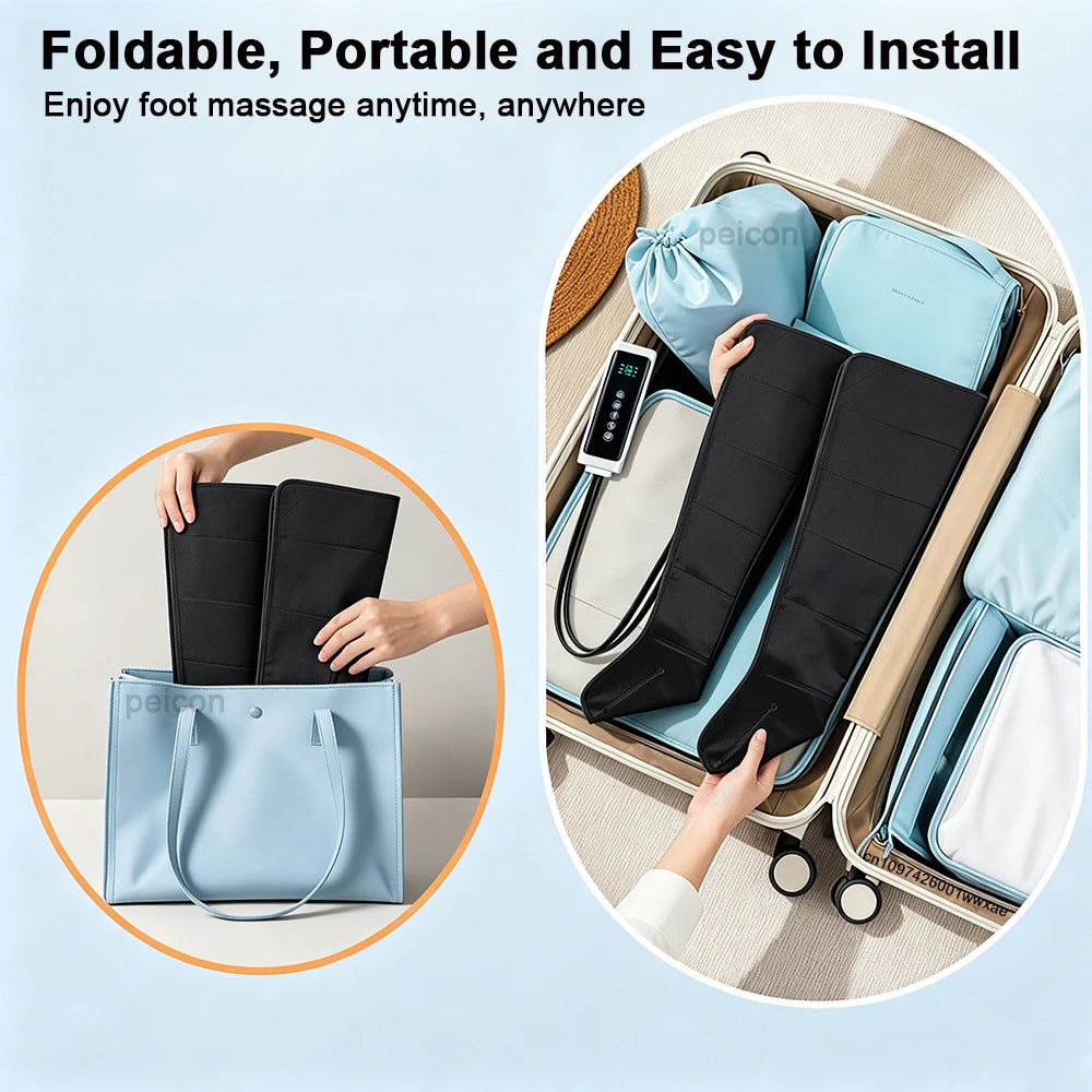 Air Pressure Leg Massager Electric Air Compression Leg Massager for Pain Relief Air Wave Calf Massager with Remote Control 220V Peaceful Pleasures Health and Wellness