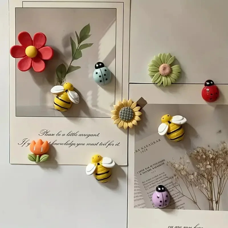 10pcs Plant Cartoon Fridge Magnets – Strong Hold Home Decor