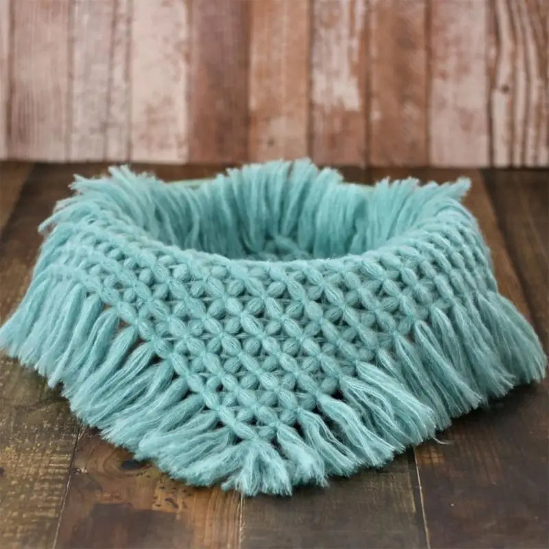 Handmade Knit Newborn Photography Blanket | Cotton Posing Prop