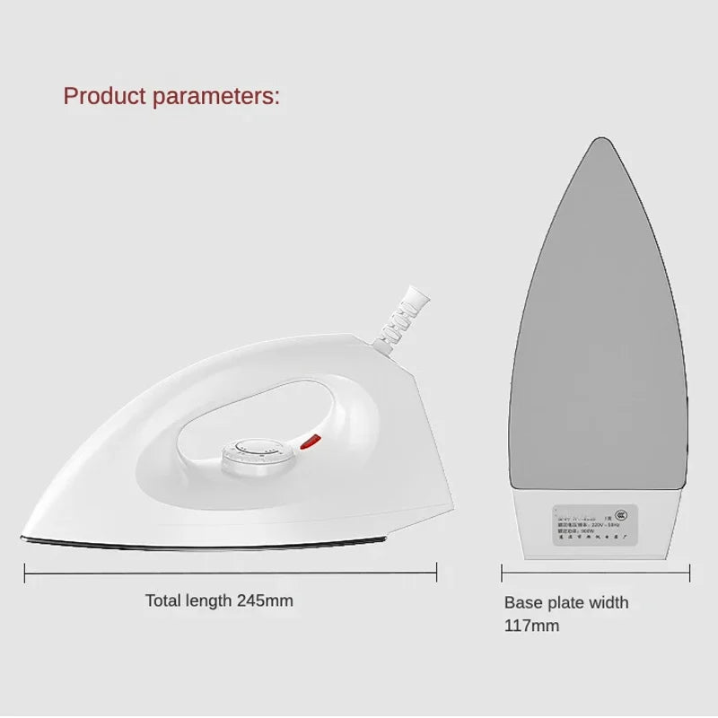1000W Dry Electric Iron – 5-Gear Adjustable Teflon Soleplate