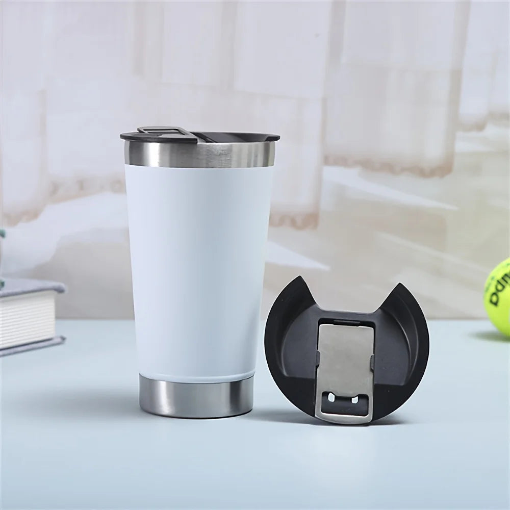 8-Pack 16oz Vacuum Insulated Beer Tumbler Set with Bottle Opener
