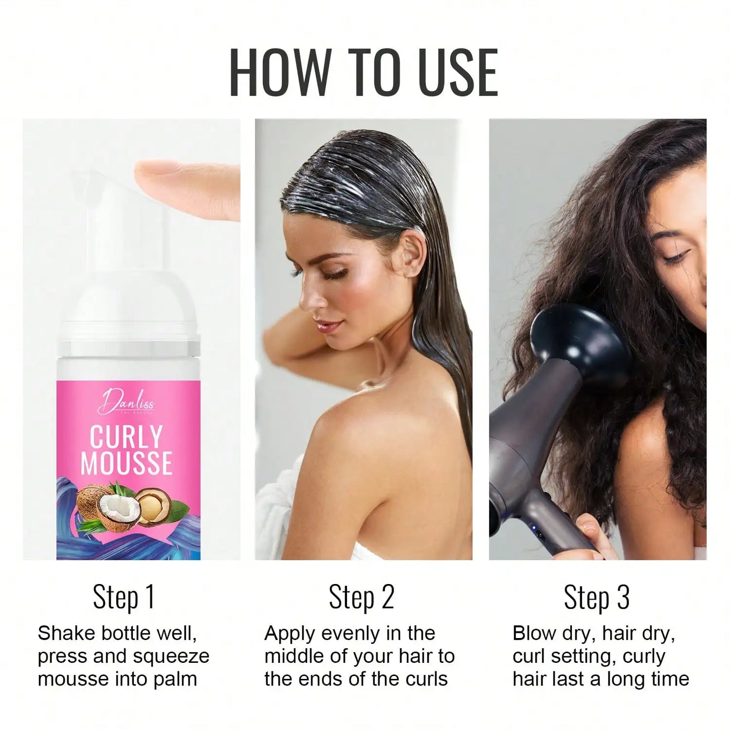 Lanemay Curl Mousse – Alcohol-Free Curl Definer & Moisturizer