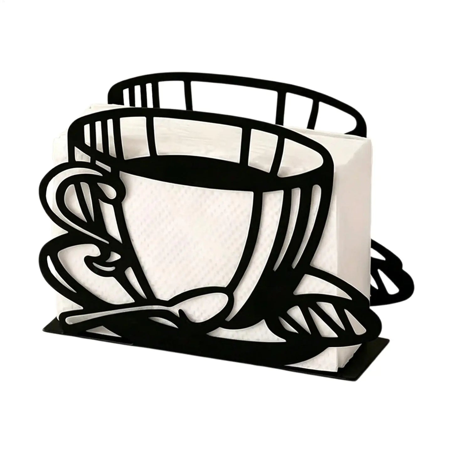 Retro Iron Coffee Filter Holder | Tabletop Organizer for Café