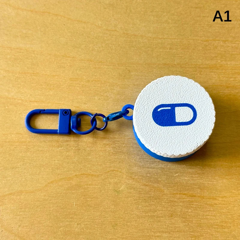 Mini Sliding Pill Box with Keychain | Portable Capsule Holder