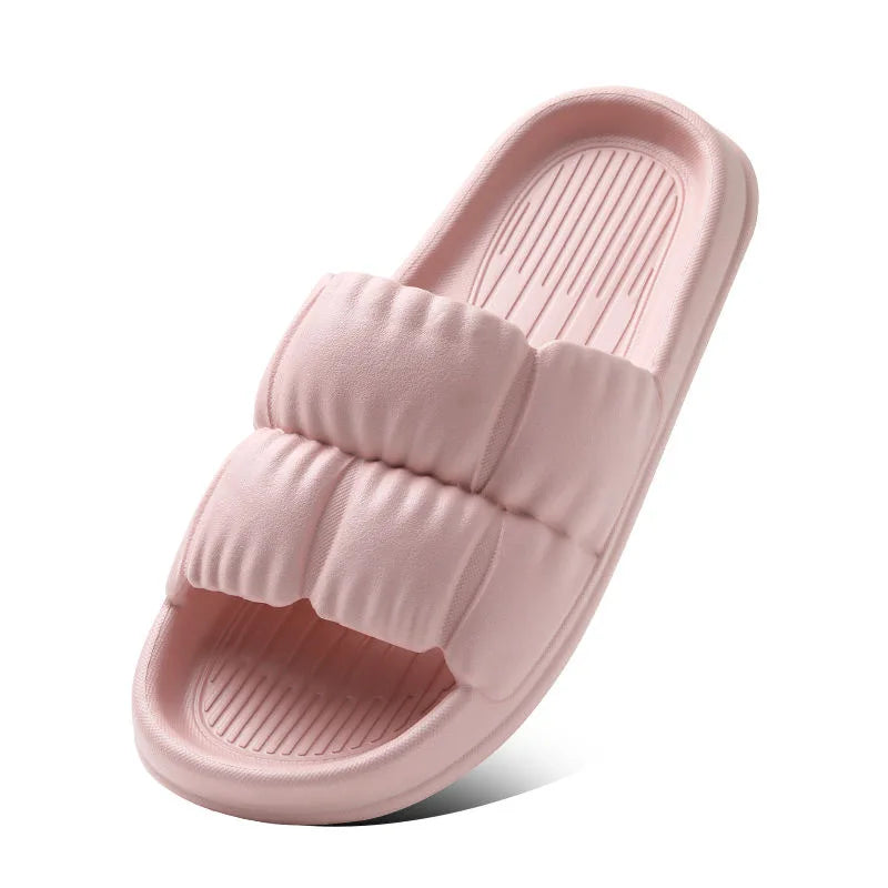 Women's Soft Sole Cloud Slippers Thick Platform Summer EVA Sandals Indoor Outdoor Beach Non-Slip Slippers Peaceful Pleasures Health and Wellness Pink 38-39
