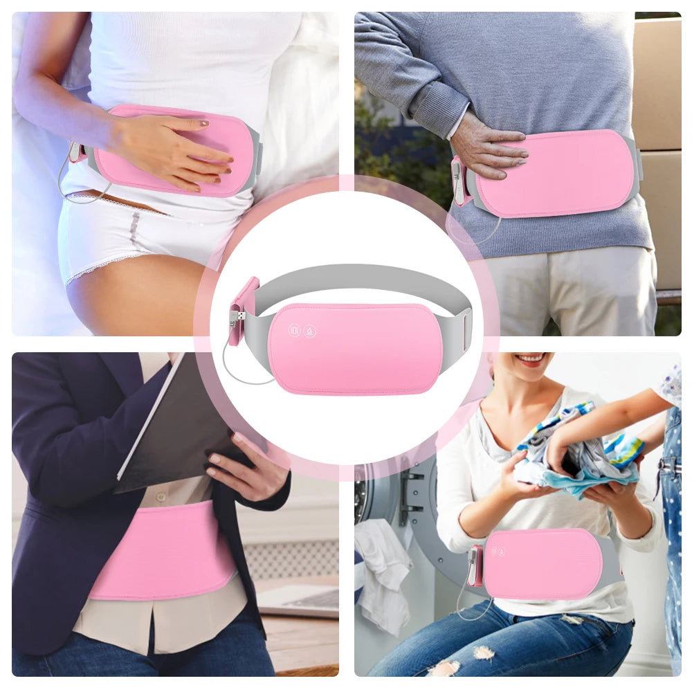 Heating Pad for Menstrual Cramps USB Powerbank Waist Massage Uterus Warm Belt 6 Vibration 3 Constant Temperature Abdomen Warmer Peaceful Pleasures Health and Wellness
